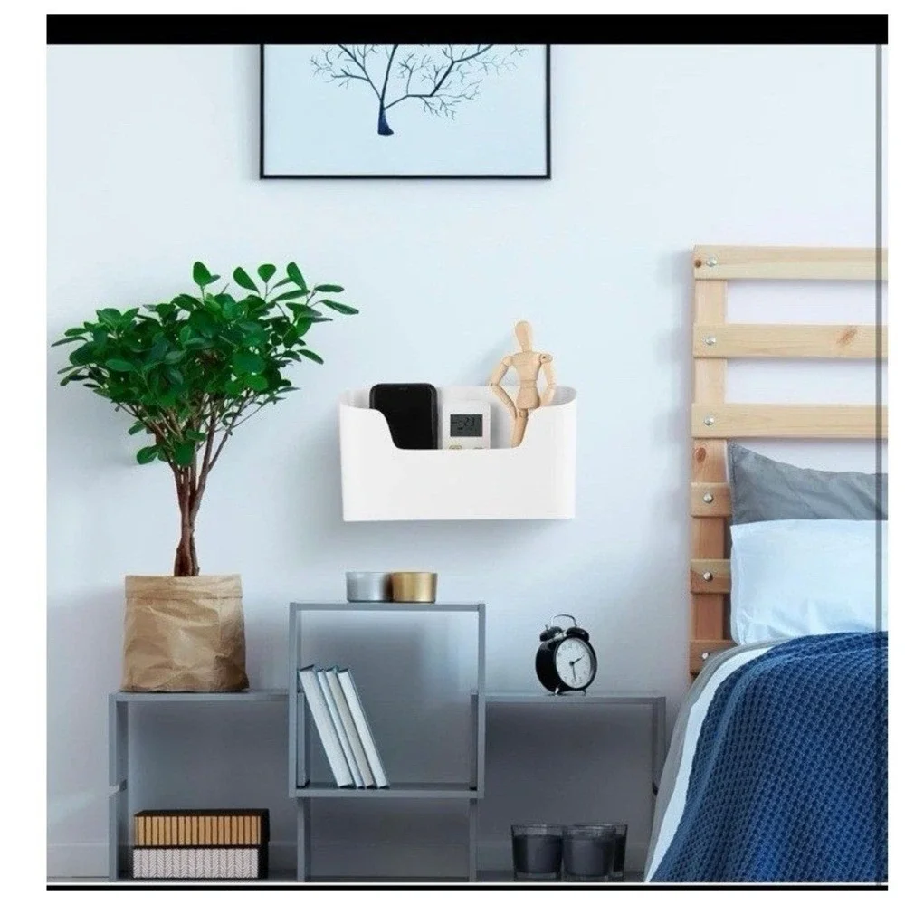 Wall File Holder White Plastic Mail Organizer Wall Mount File (6) PCS